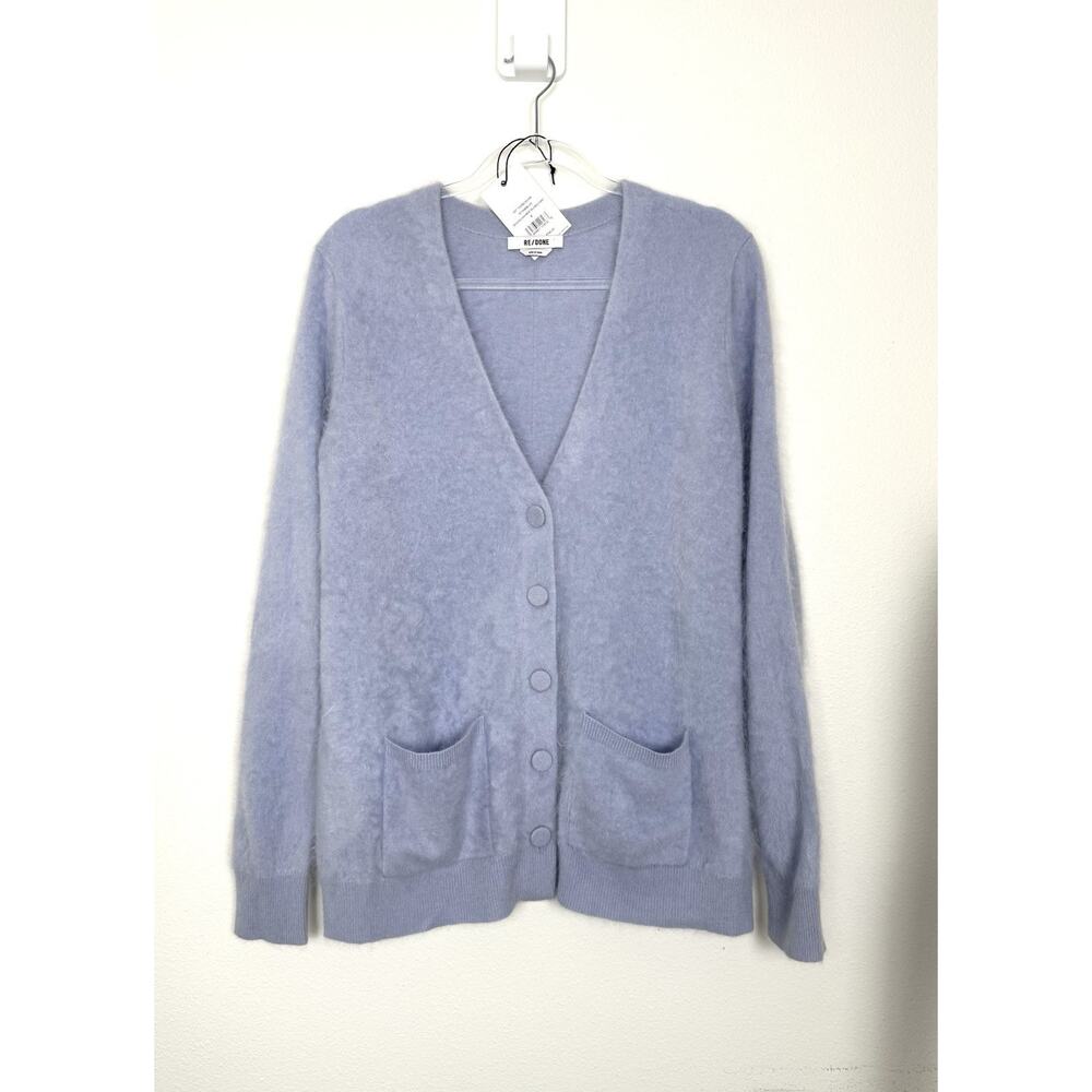 RE/DONE Brushed Cashmere Cardigan Sweater Women’s Small Stone Blue $795 - Picture 2 of 9